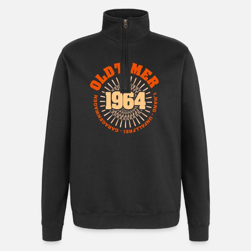 1964 - Sweat à zip 1/4 - noir