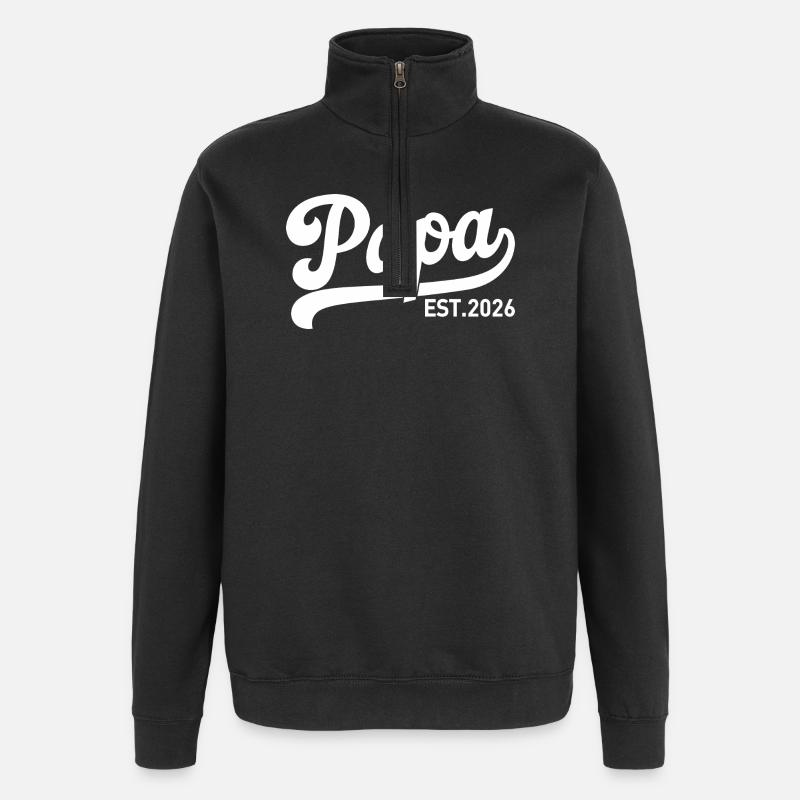 Papa 2026 Werdender Papa 2026 - Quarter-Zip-Sweatshirt - Schwarz