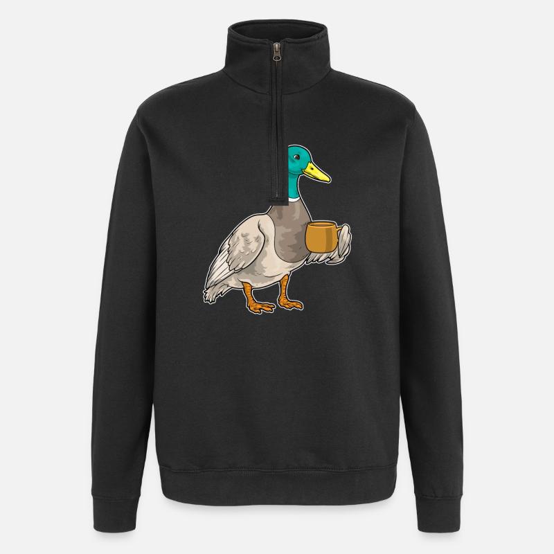 Tasse de Café Canard - Sweat à zip 1/4 - noir