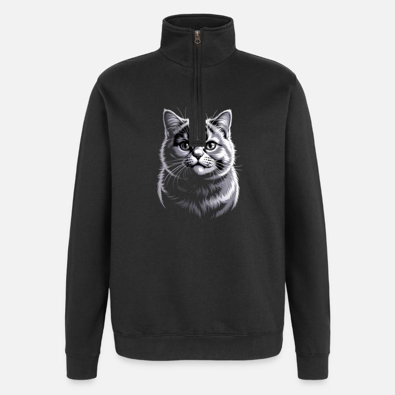 Britisch Kurzhaar BKH - Quarter-Zip-Sweatshirt - Schwarz