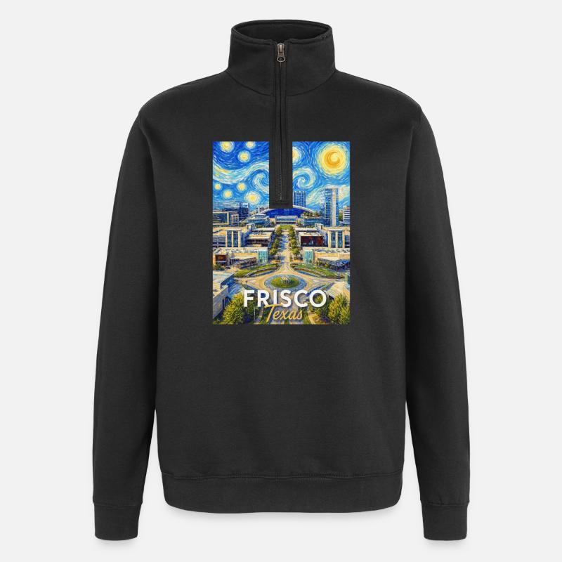 Frisco Texas Starry Night - Sweat à zip 1/4 - noir