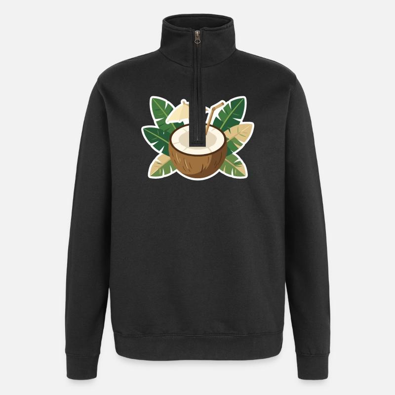 Coconut Island Kühlbox - Quarter-Zip-Sweatshirt - Schwarz
