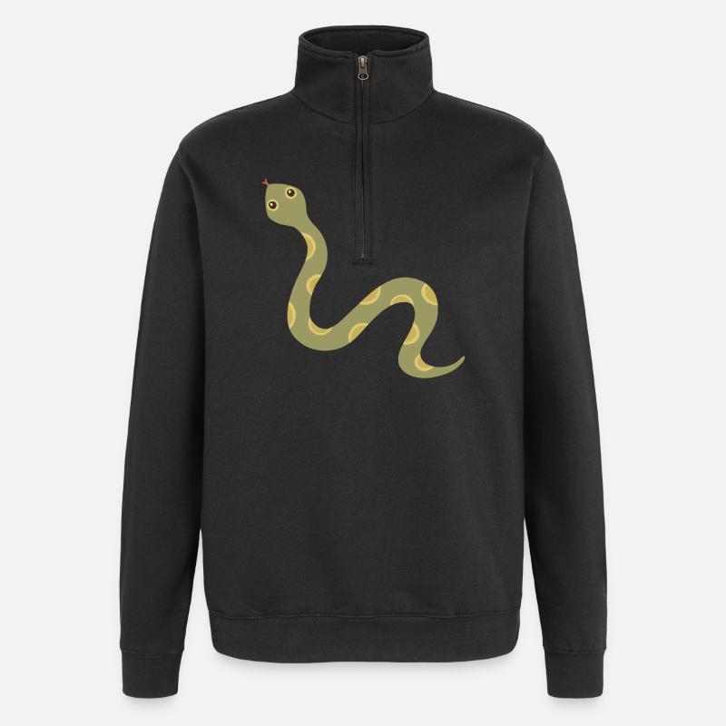 Illustration de serpent à motif olive - Sweat à zip 1/4 - noir