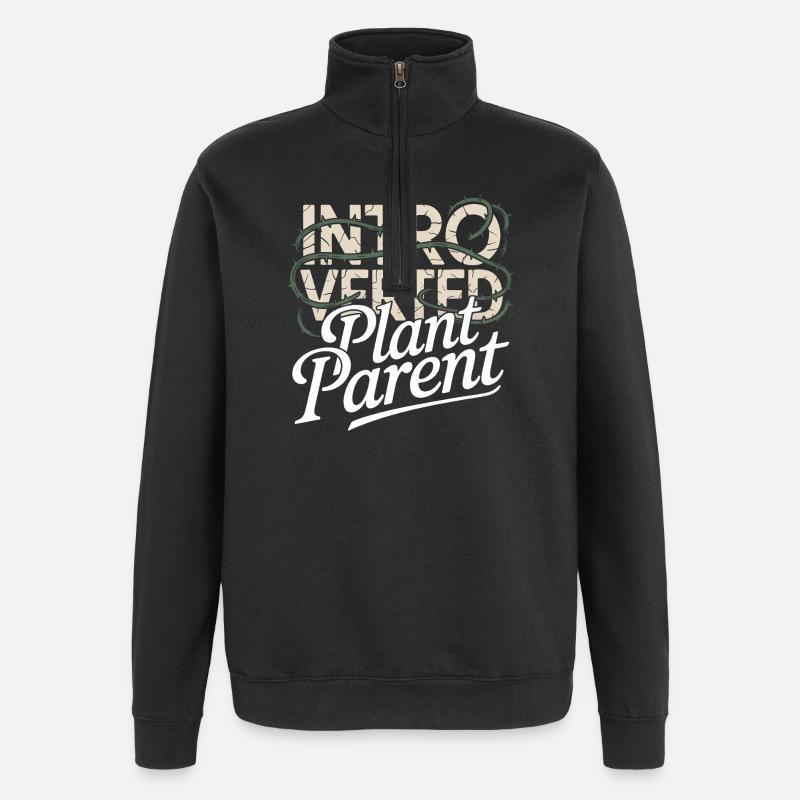 Introvertierter Pflanzenelternteil - Quarter-Zip-Sweatshirt - Schwarz