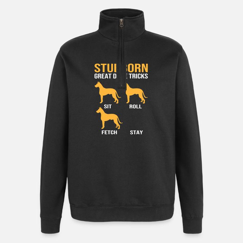 Deutsche Dogge - Quarter-Zip-Sweatshirt - Schwarz