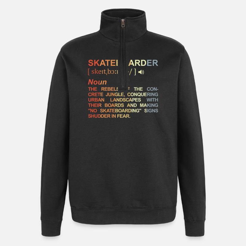 Signification de skateboarder - Sweat à zip 1/4 - noir