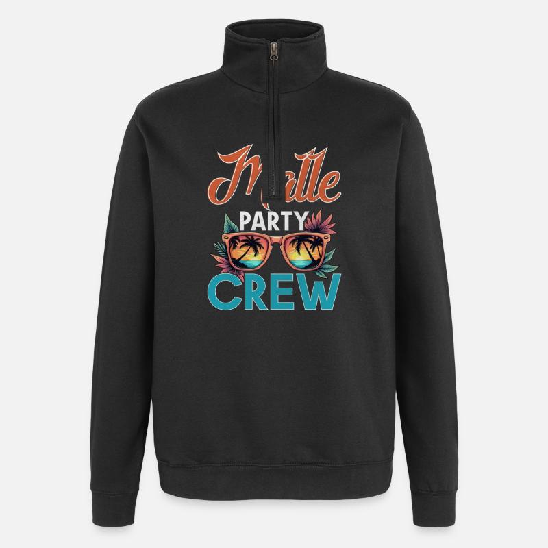 Malle Crew - Sweat à zip 1/4 - noir