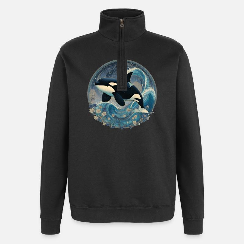 Killer whale - Quarter-Zip Sweatshirt - black