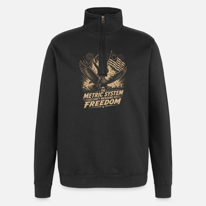 The metric system cannot measure freedom - Quarter-Zip Sweatshirt - black