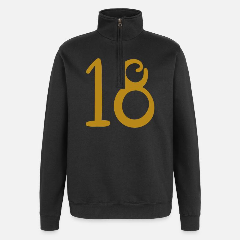 18 - Sweat à zip 1/4 - noir