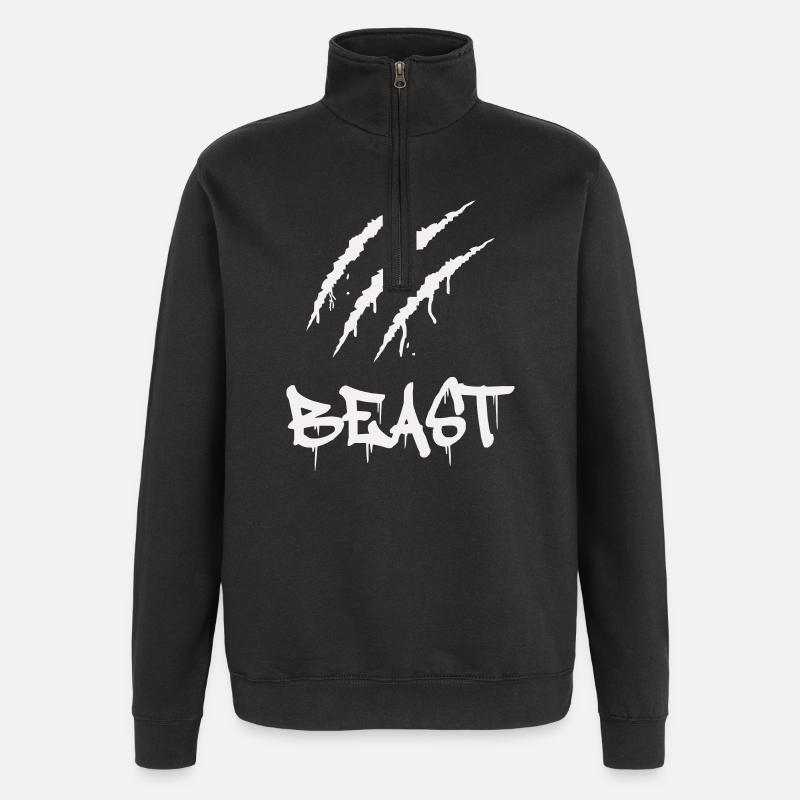 krallen_beast - Sweat à zip 1/4 - noir