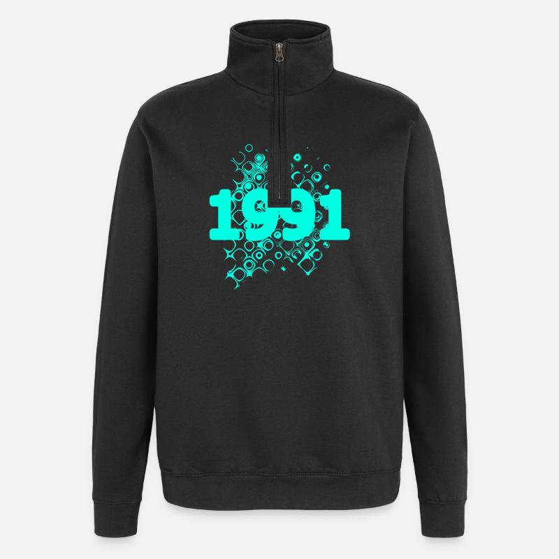 1991 - Sweat à zip 1/4 - noir