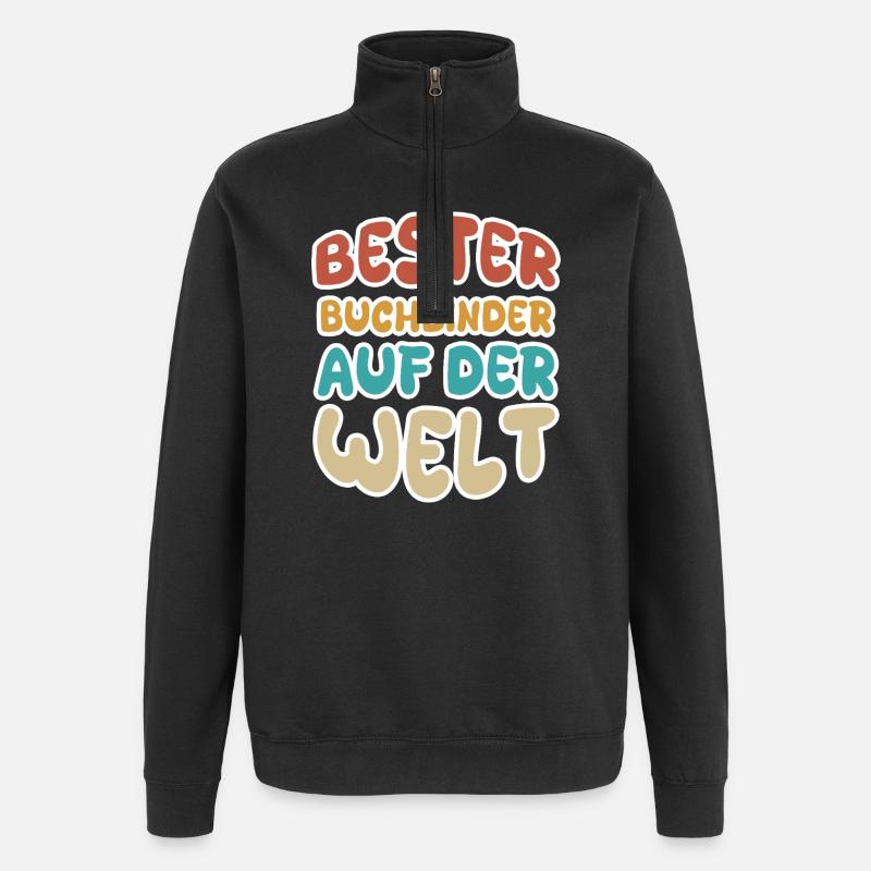 Buchbinder als Beruf - Quarter-Zip-Sweatshirt - Schwarz