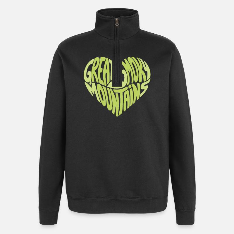 Great Smoky Mountains Herzdesign - Quarter-Zip-Sweatshirt - Schwarz