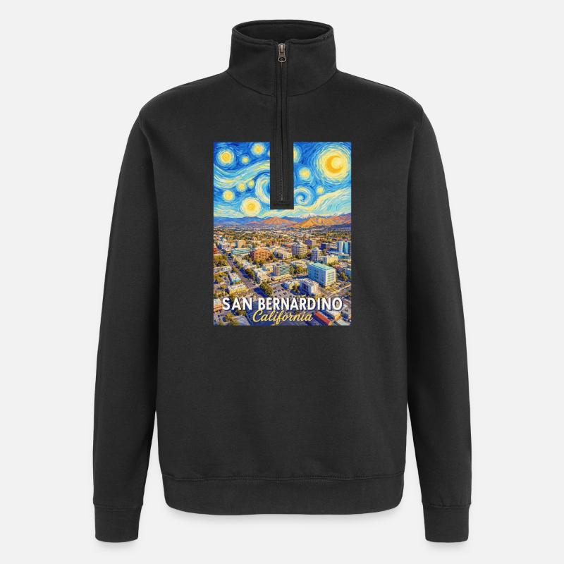 Starry sky San Bernardino - Quarter-Zip Sweatshirt - black