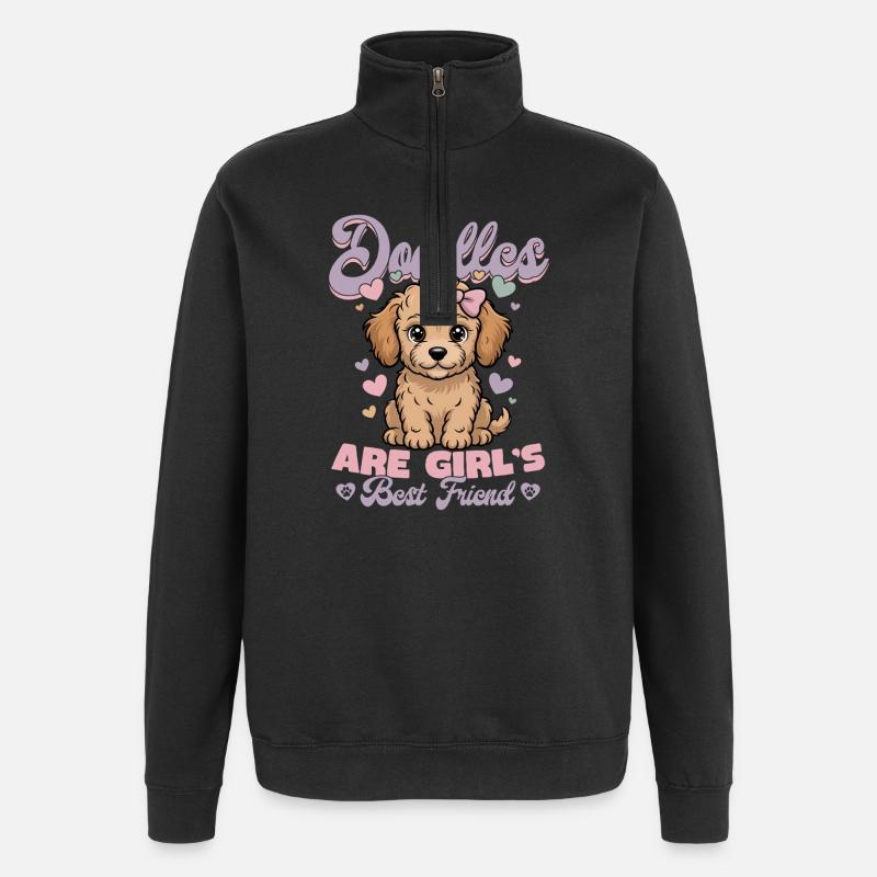 Goldendoodle Dog Breed - Quarter-Zip Sweatshirt - black