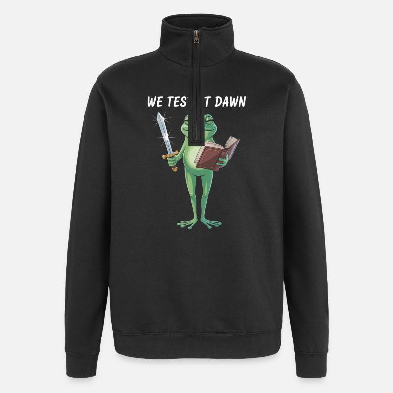 Dawn Quest Frog - Quarter-Zip Sweatshirt - black