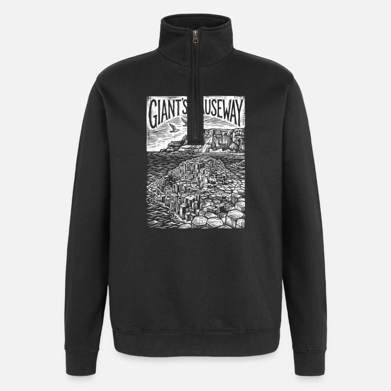 Giant’s Causeway, Irlande du Nord - Sweat à zip 1/4 - noir