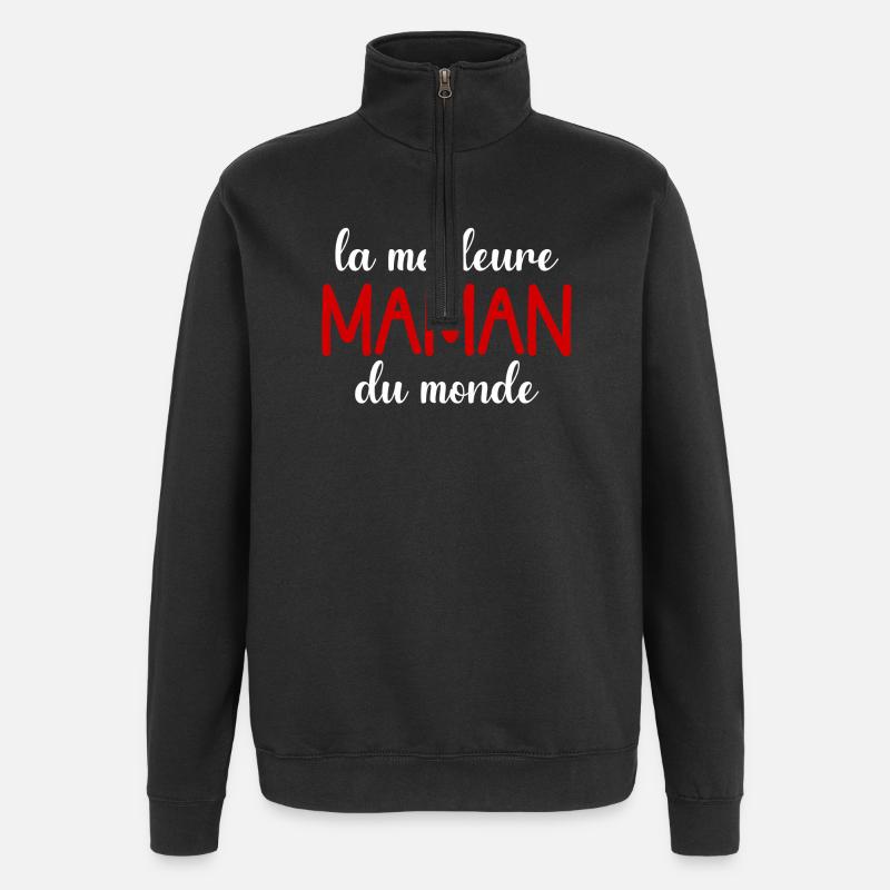 La Meilleure Maman du Monde - Sweat à zip 1/4 - noir