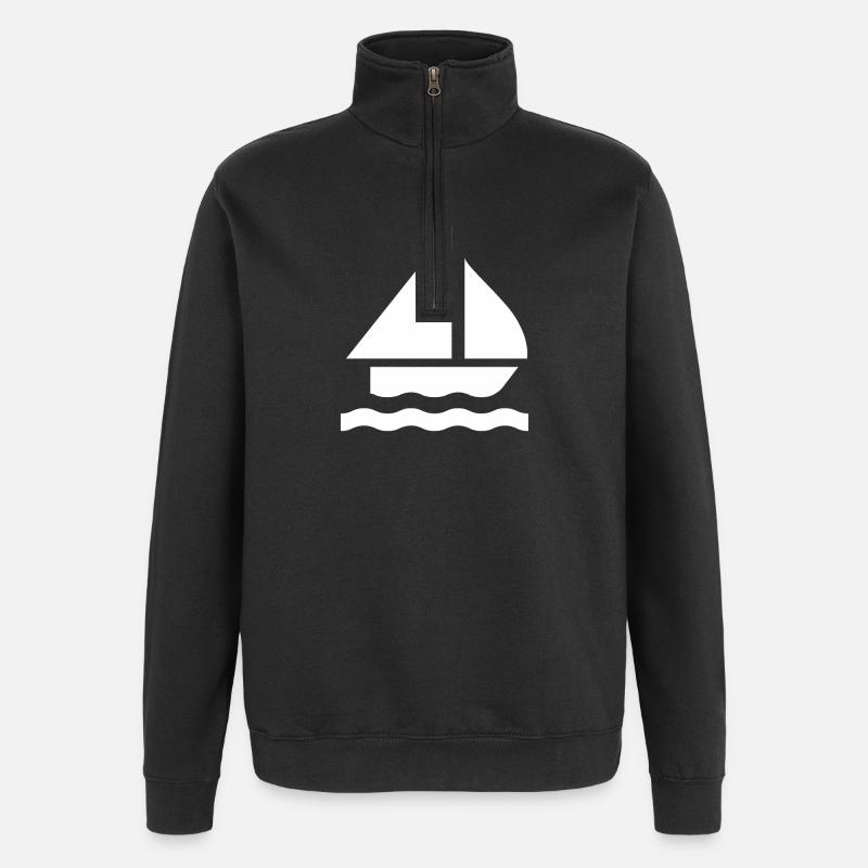 Segeln - Quarter-Zip-Sweatshirt - Schwarz