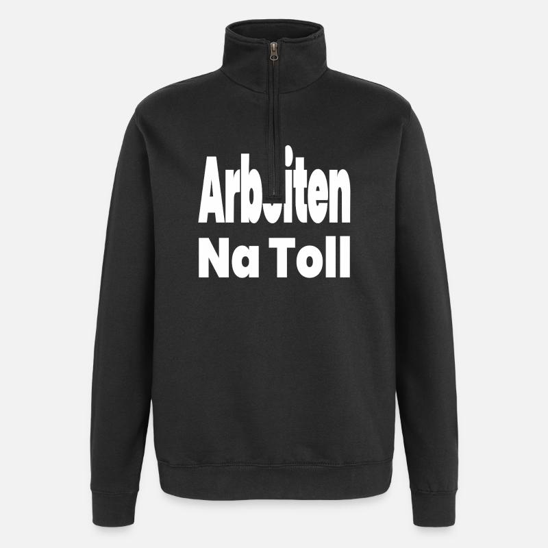 Arbeiten - Quarter-Zip-Sweatshirt - Schwarz