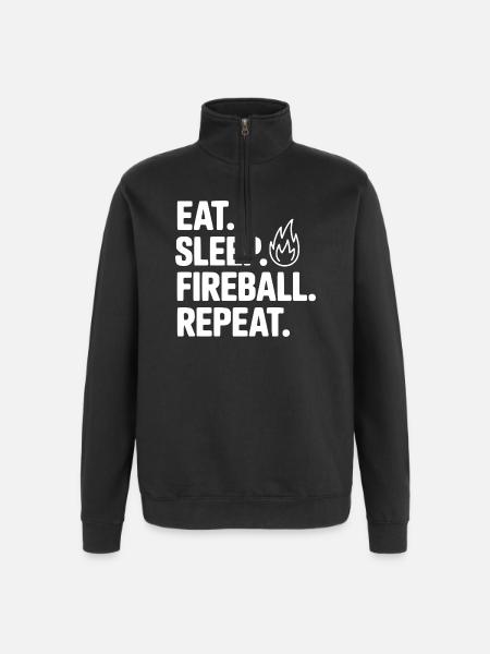 Eat. Sleep. Fireball. Repeat. - Quarter-Zip Sweatshirt - black