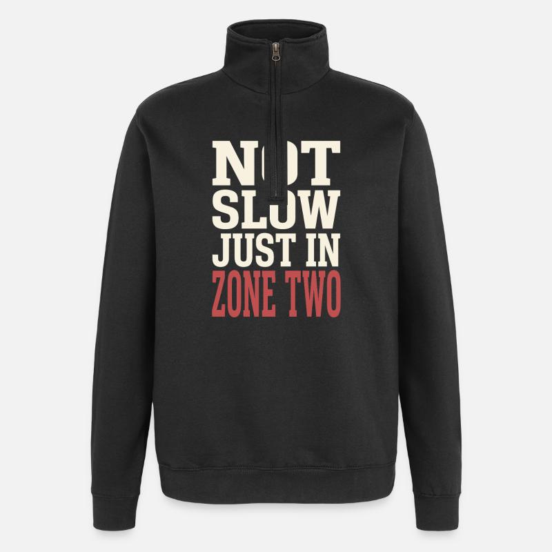 Zone 2 Training Herzfrequenztraining Einfaches - Quarter-Zip-Sweatshirt - Schwarz