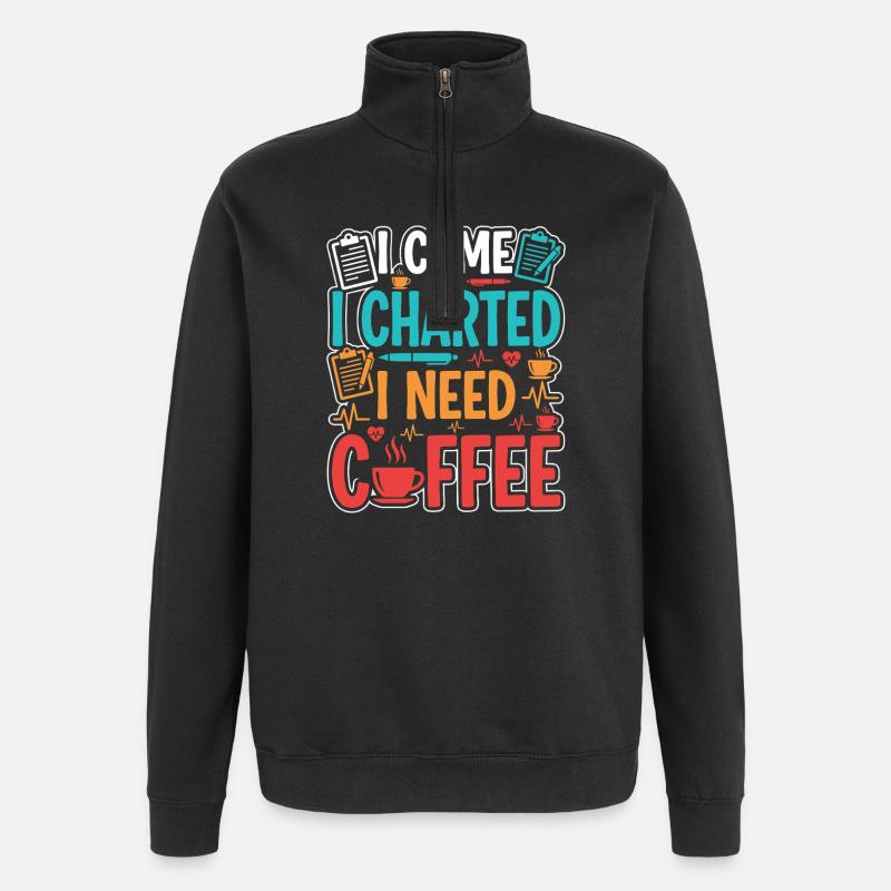 Nachtschicht-krankenschwester, Müde - Quarter-Zip-Sweatshirt - Schwarz
