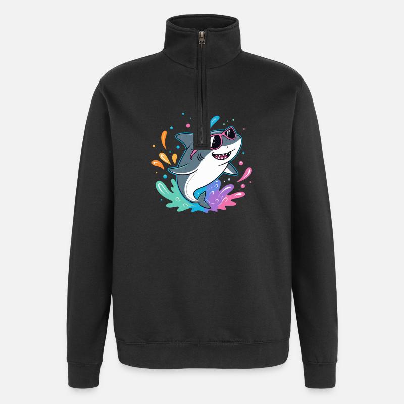 Shark Fun Bunter Surfer - Quarter-Zip-Sweatshirt - Schwarz
