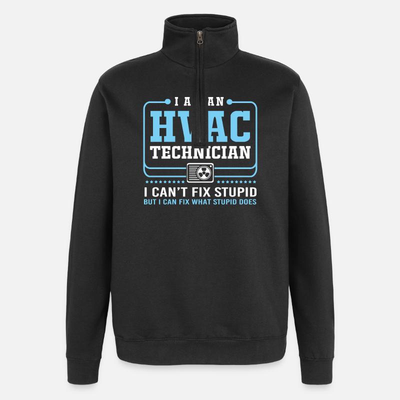 Technicien climatisation Technicien en réfrigération Chauffage - Sweat à zip 1/4 - noir
