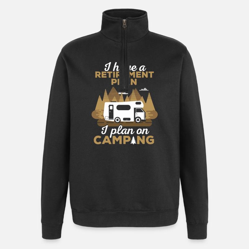 Ruhestands-Campingplan - Quarter-Zip-Sweatshirt - Schwarz