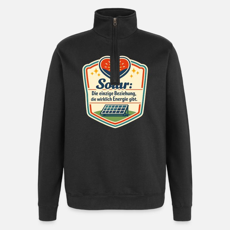 Solarliebe: Energie durch Liebe - Quarter-Zip-Sweatshirt - Schwarz