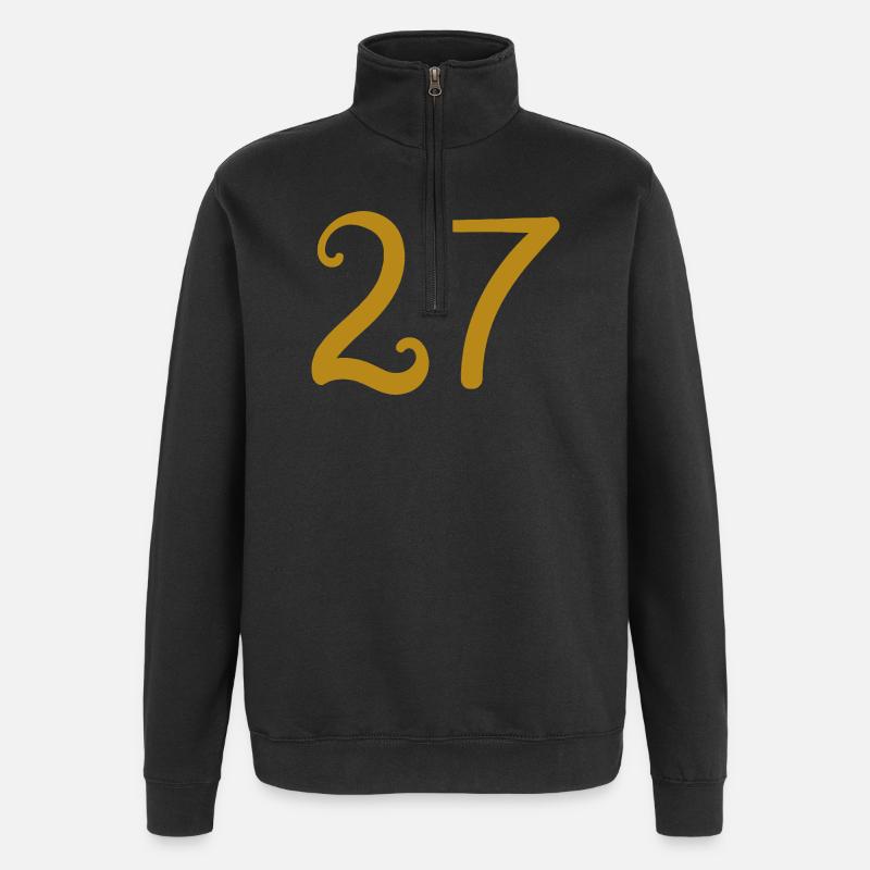 27 - Quarter-Zip-Sweatshirt - Schwarz
