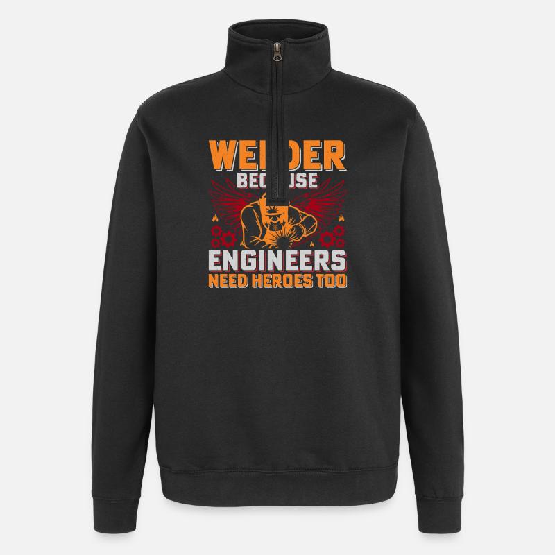 Welder Heroes: Engineers Need Heroes - Quarter-Zip Sweatshirt - black