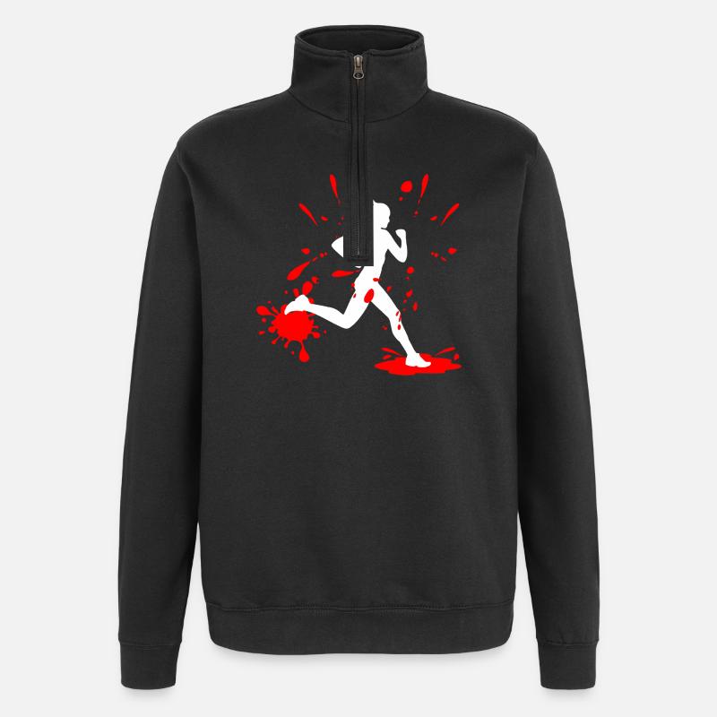 Mud Run Woman – Custom Splash Runner - Quarter-Zip-Sweatshirt - Schwarz