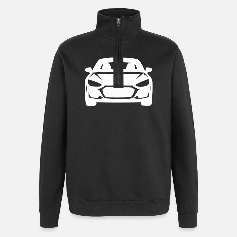 Frontlinien Silhouette Auto - Quarter-Zip-Sweatshirt - Schwarz