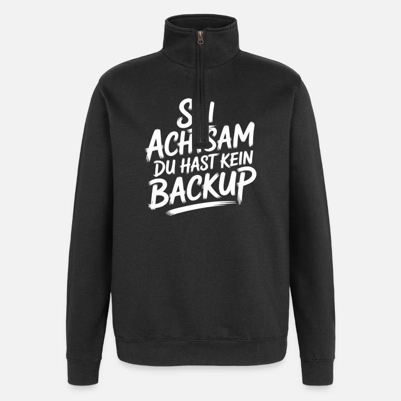Motiv Achtsamkeit - Quarter-Zip-Sweatshirt - Schwarz