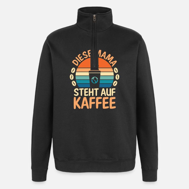 Kaffee Kaffeeliebhaber Mutter Mama - Quarter-Zip-Sweatshirt - Schwarz