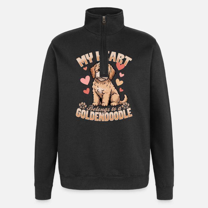 Race de chien Goldendoodle - Sweat à zip 1/4 - noir