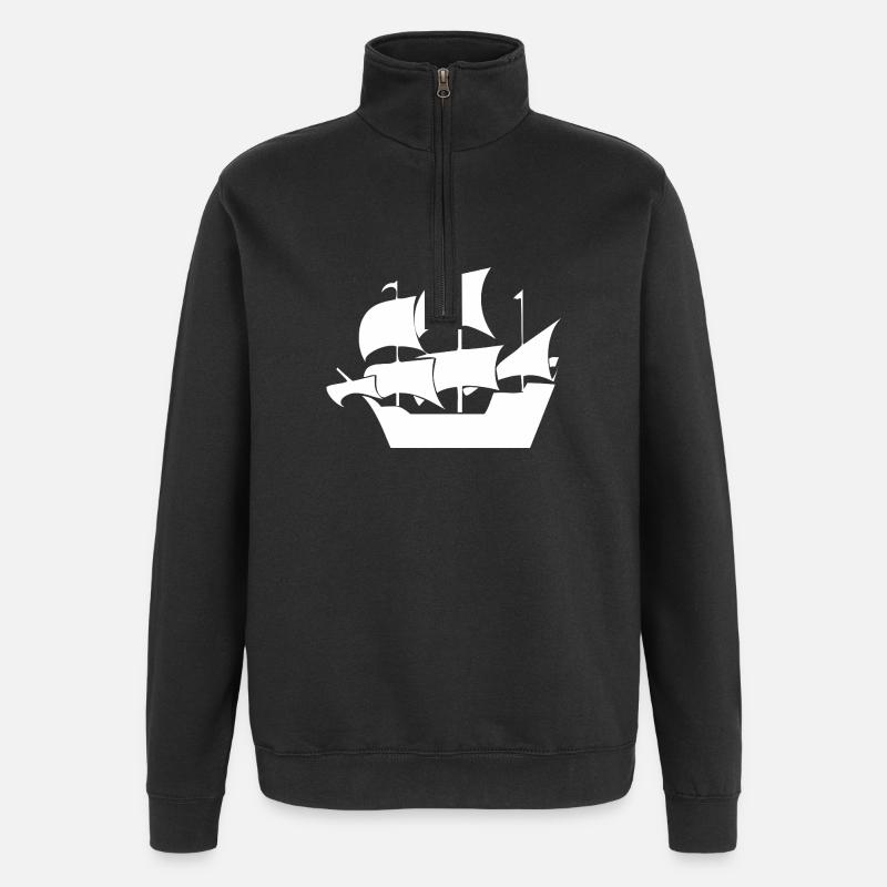 Segeln - Quarter-Zip-Sweatshirt - Schwarz