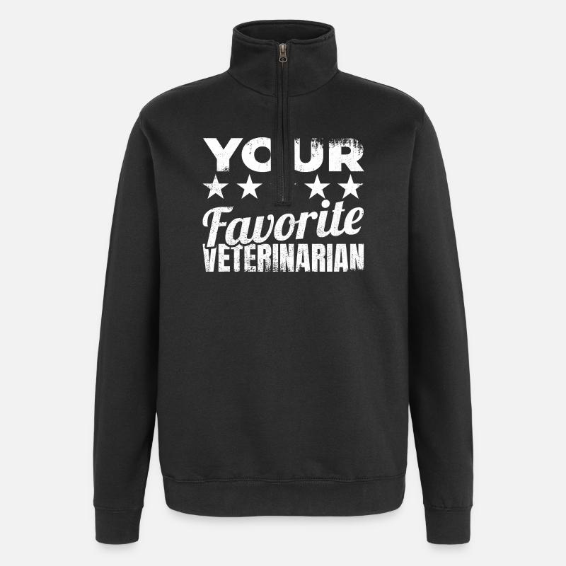Veterinary saying - Quarter-Zip Sweatshirt - black