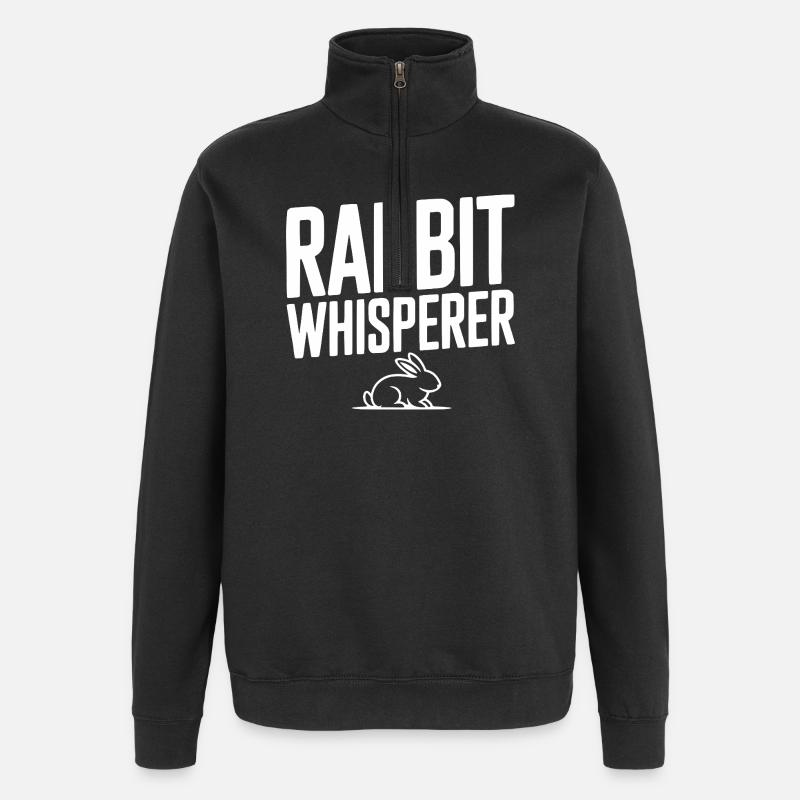 Rabbit Whisperer - Quarter-Zip Sweatshirt - black