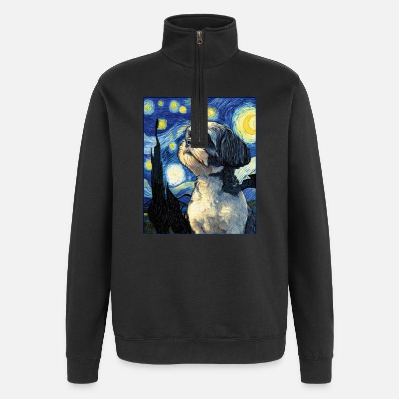 Shih Tzu - Sweat à zip 1/4 - noir