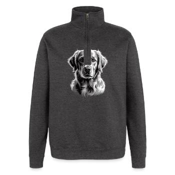 Labrador - Quarter-Zip Sweatshirt - charcoal grey - Front - AI Model Female 172 light (172cm) & AI Model Male 178 dark (178cm)