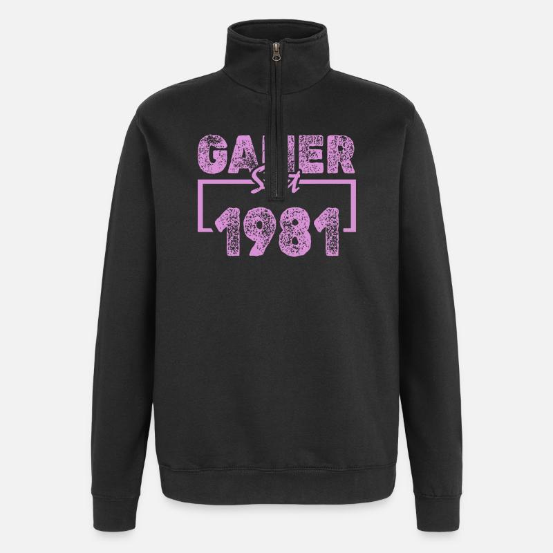 Dactylographie 1981 - Sweat à zip 1/4 - noir