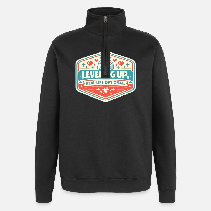 Level Up - Quarter-Zip Sweatshirt - black