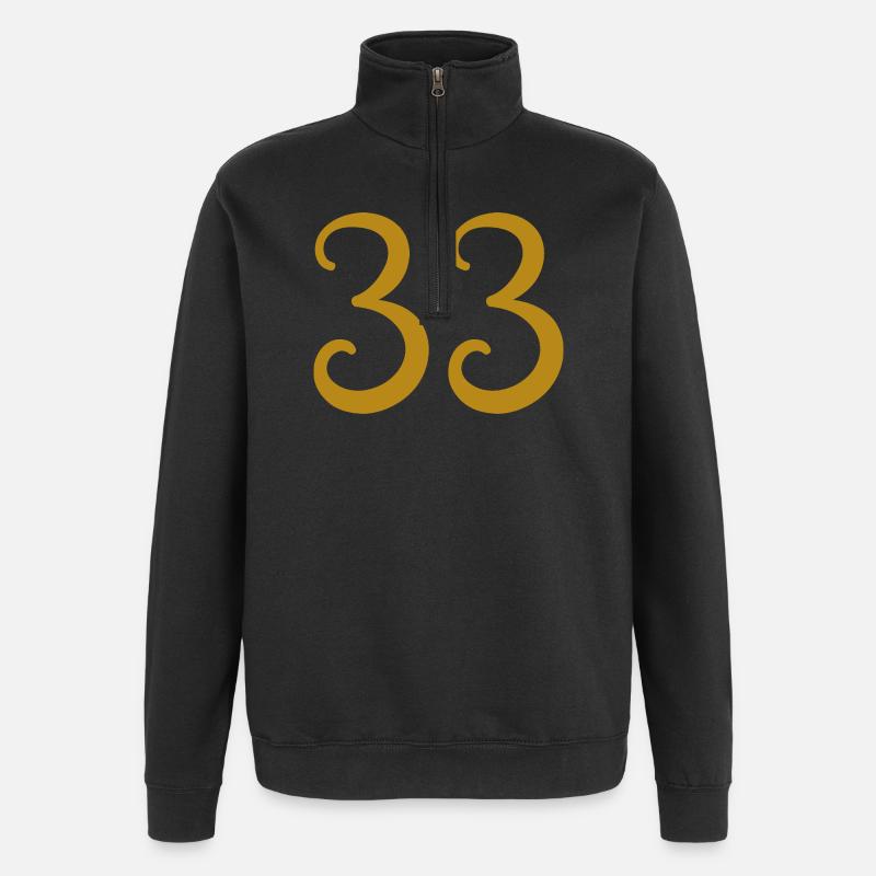 33 - Quarter-Zip-Sweatshirt - Schwarz