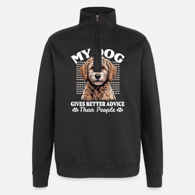 Goldendoodle Dog Breed - Quarter-Zip-Sweatshirt - Schwarz