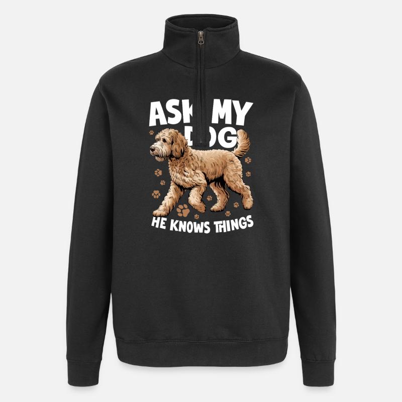 Race de chien Goldendoodle - Sweat à zip 1/4 - noir