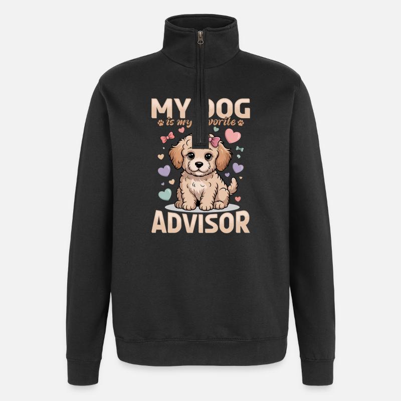 Race de chien Goldendoodle - Sweat à zip 1/4 - noir